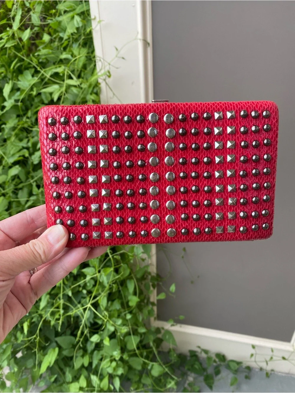 Nicole Lee Y2K Vintage Red Hot Studded clutch case